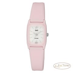   Q&Q női karóra - rózsaszín szíjjal, fehér számlap, ezüst mutatóval