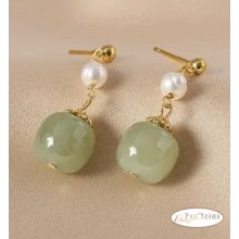  18K színű gyöngy  fülbevaló - Erica