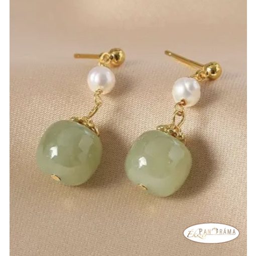  18K színű gyöngy  fülbevaló - Erica