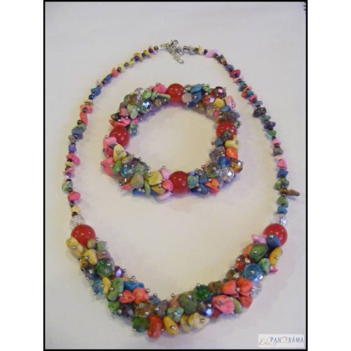 Ásvány  karkötő színes