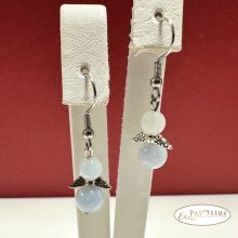 Ásványkő angyalka fülbevaló - aquamarine