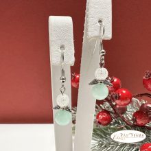 Ásványkő angyalka fülbevaló - Jade-roppantott kristály