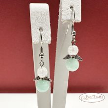 Ásványkő angyalka fülbevaló - Jade-roppantott kristály