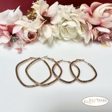  Antiallergén 18K Gold Filled szögletes “karika” fülbevaló  - Donna 40
