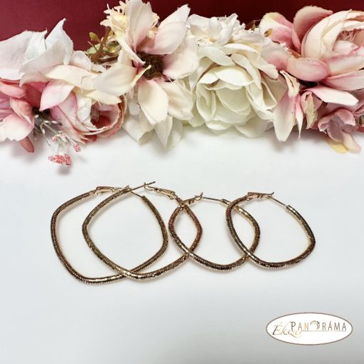  Antiallergén 18K Gold Filled szögletes “karika” fülbevaló  - Donna 40