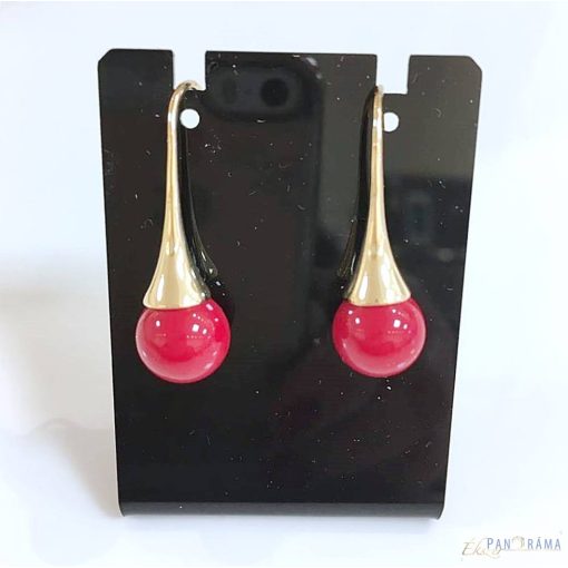  18K Gold Filled fülbevaló  - Indra red pearl 