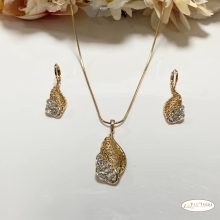  18K Gold Filled fülbevaló és nyaklánc szett  - Melani