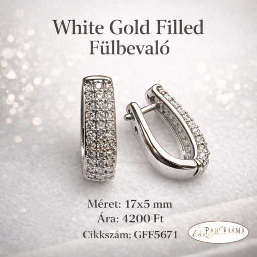 White gold filled, antiallergén  fülbevaló - Marianna
