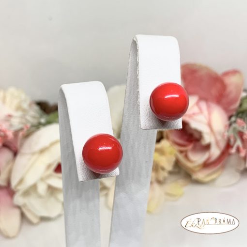  Piros gyöngy fülbevaló 18K Gold Filled szerelékkel - red
