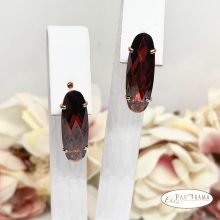  18k Gold Filled kristályos fülbevaló - Ruby