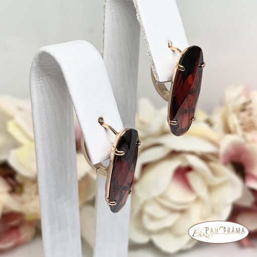  18k Gold Filled kristályos fülbevaló - Ruby