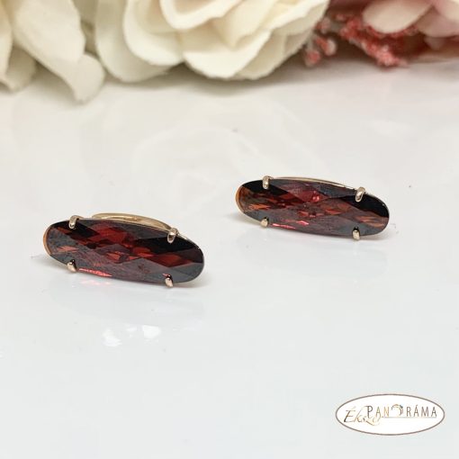  18k Gold Filled kristályos fülbevaló - Ruby