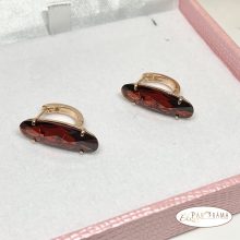  18k Gold Filled kristályos fülbevaló - Ruby