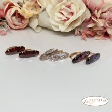  18k Gold Filled kristályos fülbevaló - padlizsán lila