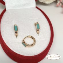  18K Gold Filled, antiallergén gyerek fülbevaló  - green