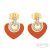18K Gold Filled,antiallergén, beszúrós stiftes fülbevaló - Red heart