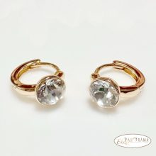  18K Gold Filled,antiallergén fülbevaló eredeti kristályokkal díszítve - Víztiszta