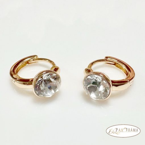  18K Gold Filled,antiallergén fülbevaló eredeti kristályokkal díszítve - Víztiszta