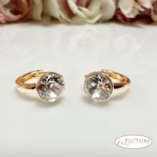  18K Gold Filled,antiallergén fülbevaló eredeti kristályokkal díszítve - Víztiszta