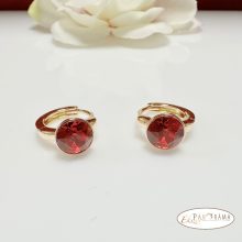  18K Gold Filled,antiallergén fülbevaló eredeti kristályokkal díszítve - Scarlet