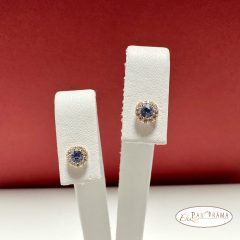   18K Gold Filled,antiallergén beszúrós fülbevaló kristállyal- Clare blue