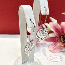 White Gold Filled, antiallergén nemesacél alapú lógós fülbevaló - Elisa white