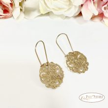 Gold Filled, antiallergén nemesacél alapú lógós fülbevaló - Elisa gold