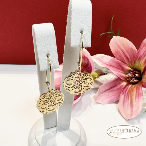 Gold Filled, antiallergén nemesacél alapú lógós fülbevaló - Elisa gold