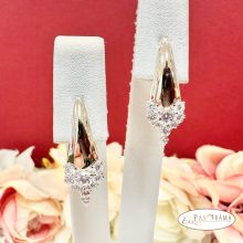 Fülbevaló, antiallergén White Gold Filled kristályos - Jennet white
