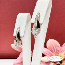 Fülbevaló, antiallergén White Gold Filled kristályos - Jennet white