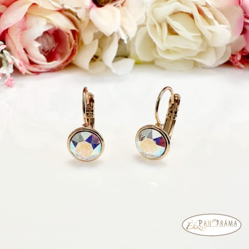 Eredeti kristályos, antiallergén, 18K Gold Filled fülbevaló - Veronica