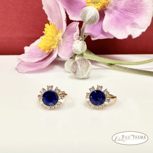  Fülbevaló, antiallergén, eredeti kristályos, 18K Gold Filled - Bellini