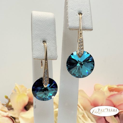  Fülbevaló, antiallergén, eredeti kristályos, 18K Gold Filled - Gillard