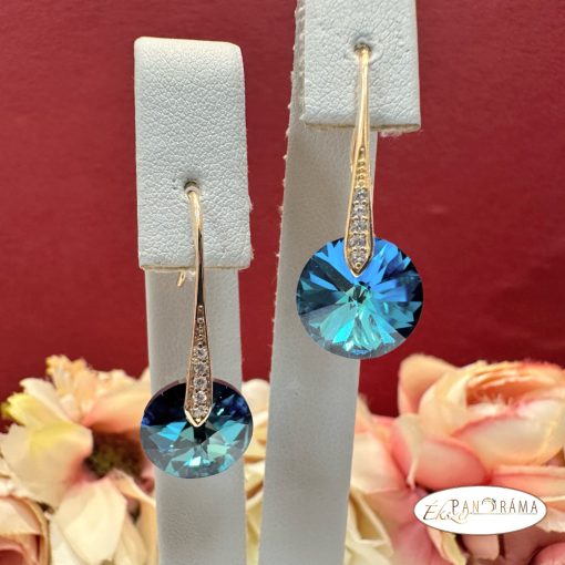  Fülbevaló, antiallergén, eredeti kristályos, 18K Gold Filled - Gillard