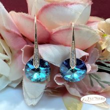  Fülbevaló, antiallergén, eredeti kristályos, 18K Gold Filled - Gillard