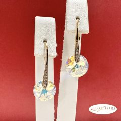    Fülbevaló, antiallergén, eredeti kristályos, 18K Gold Filled - Gillard colorful