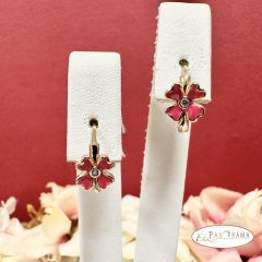 18K Gold Filled fülbevaló - Flower pink