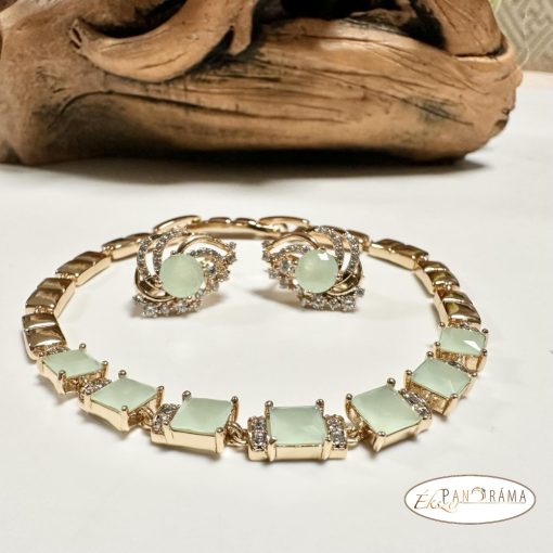  18K Gold Filled fülbevaló  - Rella green