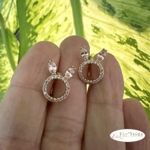 Gold Filled, Antiallergén kapcsos fülbevaló kristályokkal - Clara