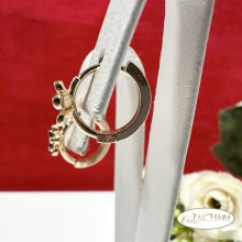 Antiallergén, 18K Gold Filled kapcsos fülbevaló  - Flower black 