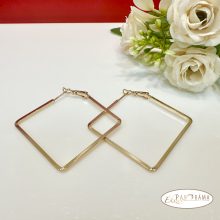  18K Gold Filled, antiallergén szögletes “karika” fülbevaló  - Zenta 40