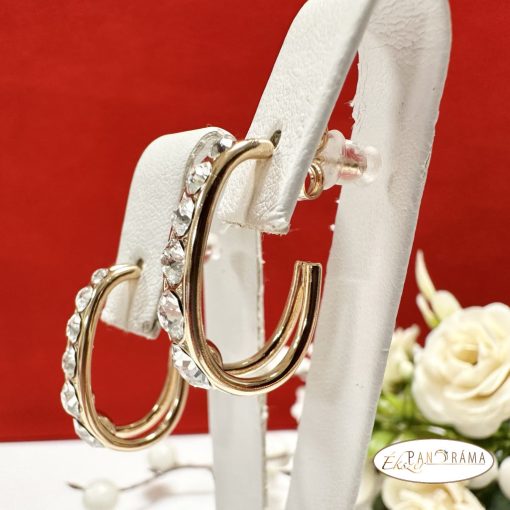 18K Gold Filled fülbevaló eredeti kristályokkal- Bianka white