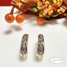 18K Gold Filled fülbevaló eredeti kristályokkal- Bianka white