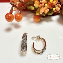 18K Gold Filled fülbevaló eredeti kristályokkal- Bianka white