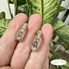 18K Gold Filled fülbevaló eredeti kristályokkal- Bianka white