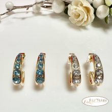 18K Gold Filled fülbevaló eredeti kristályokkal- Bianka white