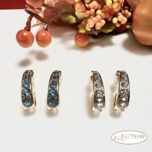 18K Gold Filled fülbevaló eredeti kristályokkal- Bianka white