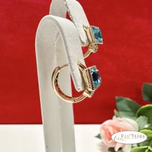 18K Gold Filled, antiallergén, eredeti kristályos fülbevaló - Via blue