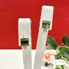 18K Gold Filled, antiallergén, eredeti kristályos fülbevaló - Via green