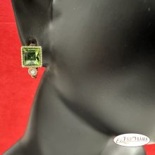 18K Gold Filled, antiallergén, eredeti kristályos fülbevaló - Via green